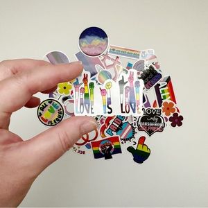 Set of 5 Pride themed stickers